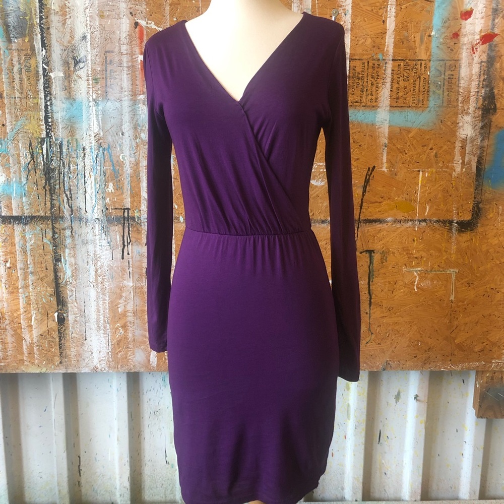 Women’s mini dress long sleeve purple